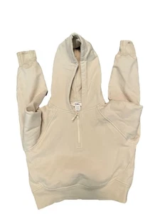 Athleta Girl All Day Half Zip Hoodie Girls Medium / 8-10 Cream Color EUC - Picture 1 of 6