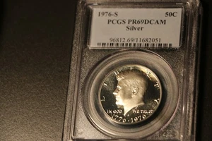 1976S SILVER KENNEDY HALF DOLLAR PCGS PR69DCAM - Picture 1 of 2