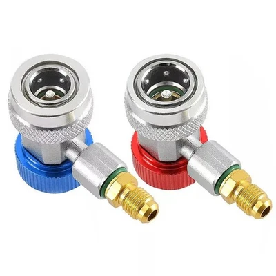 2X A/C R134A Quick Connector Adapter Car High&Low Side HVAC SAE Male Flare Parts - Image 1 of 4