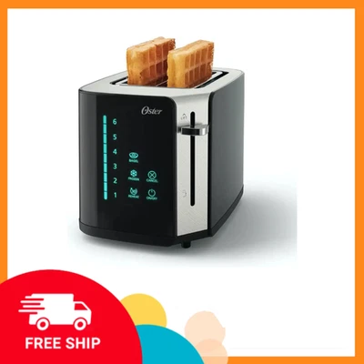 Oster - 2 Slice Touchscreen Toaster w/ Digital Timer, 6 Shade, Bagel, Reheat Mod - Image 1 of 4