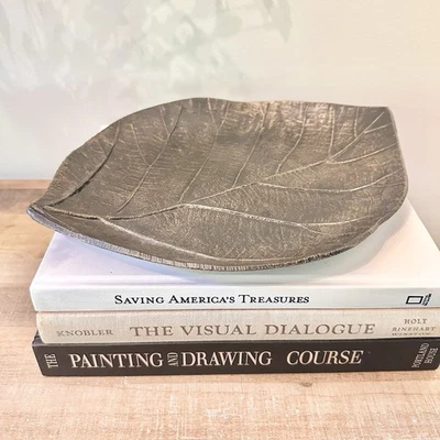 "Plato decorativo grande de hoja de metal Yankee Candle plato bandeja plato 13""" Foto 1 de 4