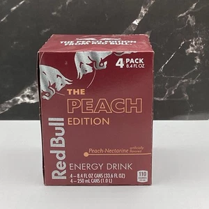 Red Bull Energy Drink, Peach-Nectarine, 8.4 Fl Oz (Pack Of 4) 6/11/24 - Picture 1 of 2
