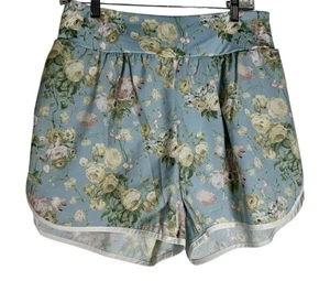 Pantalones Cortos TUCKERNUCK Forrados Azul Floral Elastizados Tirar de la Pierna Abertura Para Mujer Grandes - Imagen 1 de 3