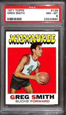 1971 TOPPS #129 Greg Smith PSA 8 NM-MT 23543890  - Image 1 of 3