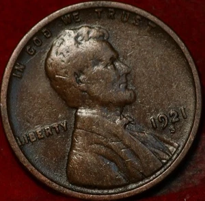 1921-S San Francisco Mint Copper Lincoln Wheat Cent - Picture 1 of 2
