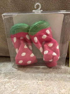 Livable Friends Non Skid Rubber Sole Socks Pink Poka Dot W/green Soles - Picture 1 of 10