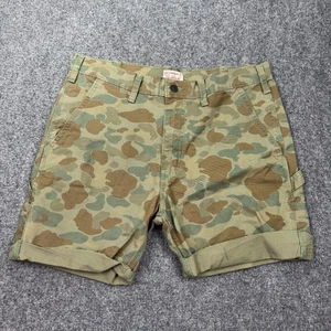 Levi Strauss Shorts Mens 33 Camo Green Brown Cargo Utility Cut Off Stretch - Picture 1 of 22