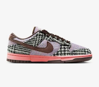 Tênis Nike Dunk Low Harris tweed roxo rosa feminino e masculino novo em folha - Imagem 1 de 4