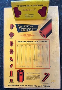 Accesorios de portapapeles de publicidad de baldosas de drenaje de plomería Vitrified Tile Company de colección - Imagen 1 de 9