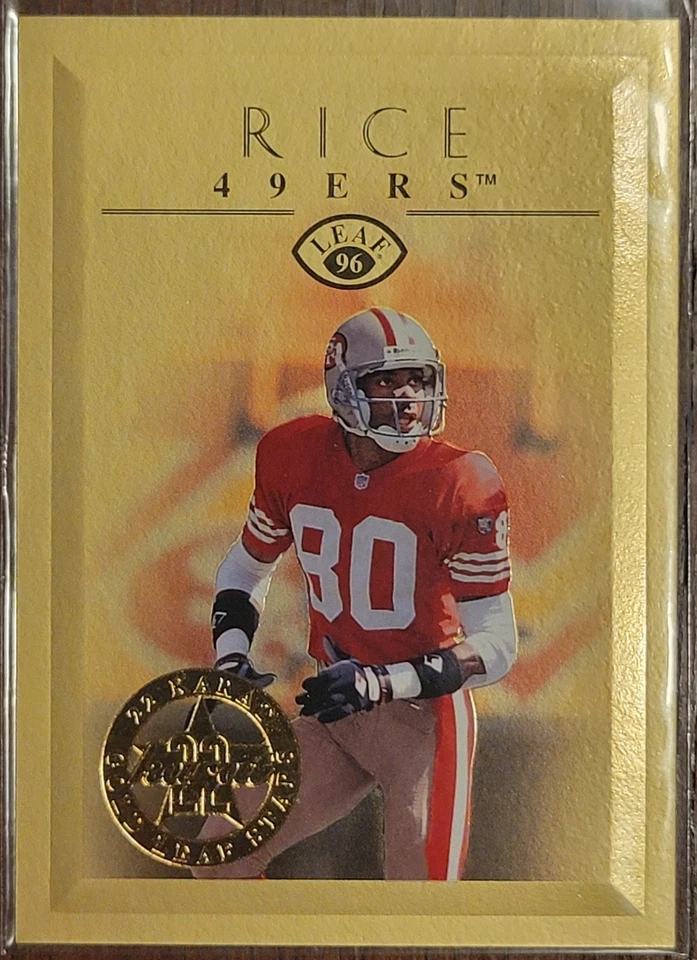 1996 Folha Ouro 22 quilates Jerry Rice #2 - 2341/2500 San Francisco 49ers HOF - Imagem 1 de 1