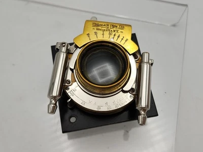 Antigua lente plegable/para cámara de visión de latón Gundlach Optical Co. 5x7 F8 en obturador Foto 1 de 4