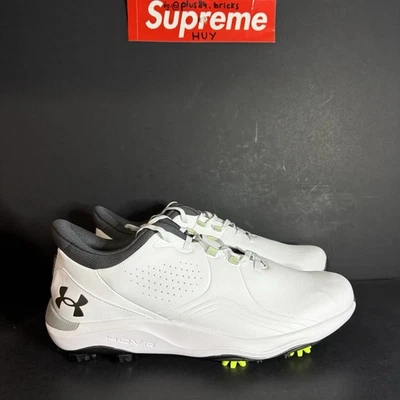 ZAPATOS DE GOLF UNDER ARMOUR UA DRIVE PRO SPIKE 3026918-100 BLANCO GRIS TALLA 12 NUEVOS SIN CAJA Foto 1 de 4