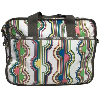 LeSportsac Geometric Print White Multicolor Tote Laptop Carrying Case - Image 1 of 4