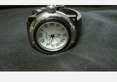 Reloj para mujer Glam Rock Miss Miami Beach correa de silicona negra esfera retro Foto 1 de 3