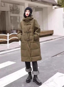NEW Leisure Women Hood Real Down Parka Mid-Long Thick Parka Winter Jacket Coat - Picture 1 of 21
