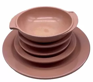 Vintage MCM Boonton Geschirr Set Melamin Rose Rosa Geschirr Teller & Schüsseln 5 Teile - Bild 1 von 8