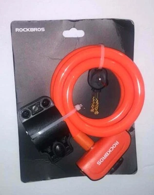 ROCKBROS Bike Lock Cable 4 Feet Bicycle Cable Lock with Mounting Bracket 2 Keys - Image 1 of 4