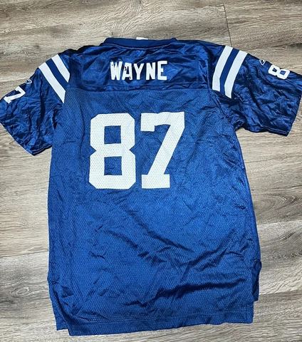 Reggie Wayne Jersey Youth Xl 18-20 Blue On Field Reebok Indianapolis Colts Cover