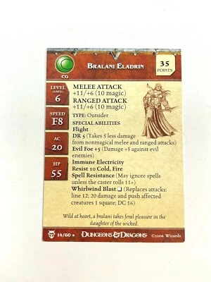 Dungeons and Dragons D&D **Bralani Eladrin 14/60** Juego de rol RPG *Solo tarjeta* Foto 1 de 2