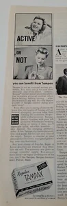 Tampax 1957 tampones activos o no anuncio vintage - Imagen 1 de 1