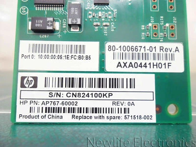 HP 571518-002 4Gb 1-port PCIe Fibre Channel Host Bus Adapter AP767-60002 - Image 1 of 4