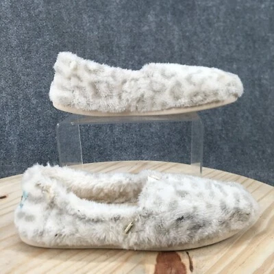 Toms Shoes Womens 7.5 Alpargata Fleece White Leopard Comfort Casual Low Top Flat - Image 1 of 4