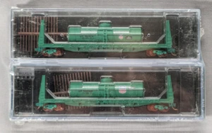 N scale MTL ~ NSC06-115 UNION PACIFIC MOW Bulkhead flat w/ mounted tanker - Picture 1 of 10