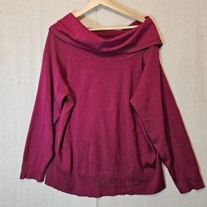 Valerie Stevens Woman Magenta Silk Blend Cowl Neck Size 3X *flaws* - Picture 1 of 11