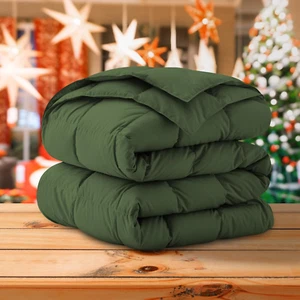 Olive Lightweight Down Blanket for Bed, Sofa, Couch - King Size, Cozy & Soft - Picture 1 of 9