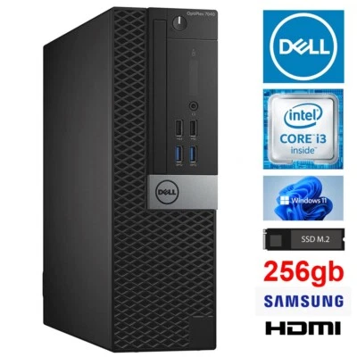 Pc Dell Optiplex 7040 SFF Intel i3-6100 ram 4gb SSD M.2 256gb Samsung Windows11 - Imagen 1 de 3