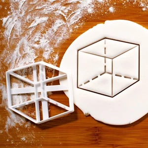 Cube cookie cutter | mathematics maths geometry 3D shape geometric lesson geeky - Picture 1 of 4