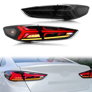 LED Tail Lights For Hyundai Sonata 2018 2019 Sequential Black Rear Lamps - Picture 1 of 5