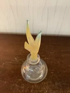 Perfume Bottle Yellow Flower Crystal Daum France Model1 - Picture 1 of 8