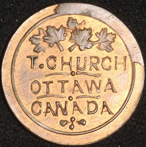 ONTARIO Ottawa - Thomas Church Copper Token Bowman #13-24 - Bild 1 von 2