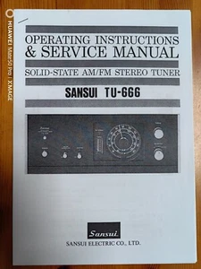 Sansui TU-666 Tuner Operating Instructions & Service Manual - Zdjęcie 1 z 4