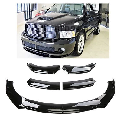 For Dodge Ram 1500 Front Bumper Lip Splitter Spoiler Gloss Black ABS - Image 1 of 4