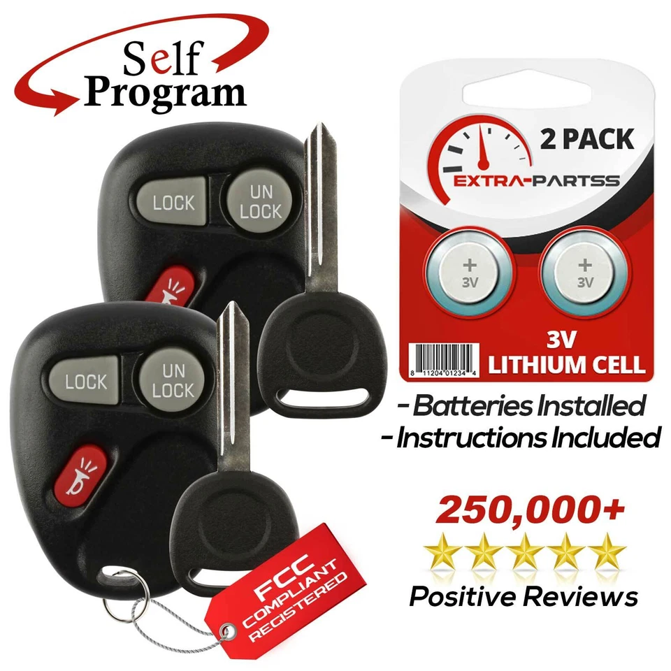 2 For 1998 1999 2000 2001 Oldsmobile Bravada Keyless Entry Car Remote Fob + Key - Image 1 of 4