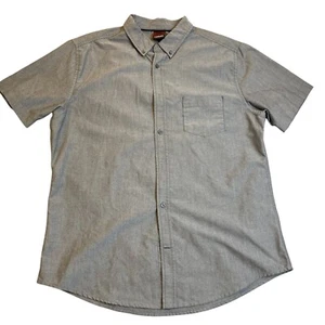 Tony Hawk Mens Gray Button-Up Shirt XL Short Sleeve 60% Cotton 40% Polyester Cas - Picture 1 of 12