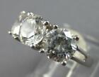 LARGE 3CT CUBIC ZIRCONA 14K WHITE GOLD 3D ROUND 3 STONE PAST PRESENT FUTURE RING