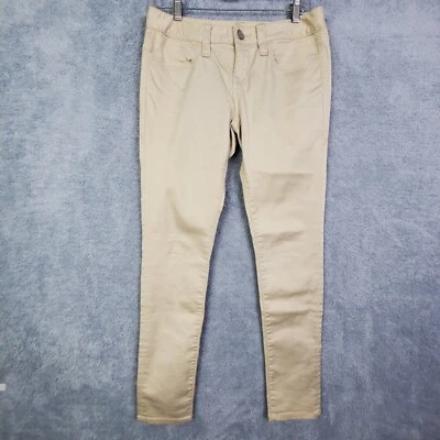 Pantalones American Rag Teen Talla 7 Beige Pierna Ajustada Tiro Bajo W30 x L30 Algodón Poliéster Foto 1 de 4