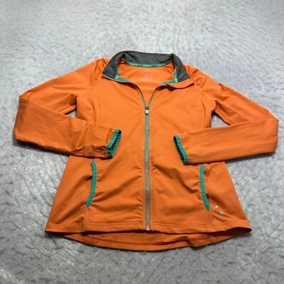 Pullover de entrenamiento Lands' End cremallera completa naranja cuello falso para mujer talla mediana M Foto 1 de 4