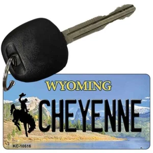 Cheyenne Wyoming State Novelty Metal Aluminum Key Chain License Plate Tag Art - Picture 1 of 1