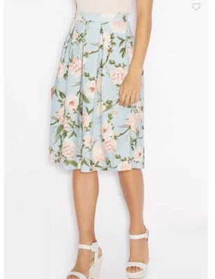 Falda midi con estampado floral Miss Selfridge Reino Unido 8 LN016 EE 10 Foto 1 de 4