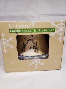 Christmas Snowman Candle Shade & Plate - Picture 1 of 7