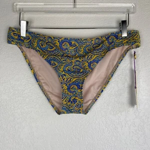 Antonio Melani Liberty fabrics size 14 yellow blue paisley bikini bottoms NWT - Picture 1 of 10