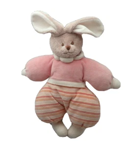 Bukowsky boite à musique lapin velours rose orange beige rayé 30 cm environ - Imagen 1 de 2