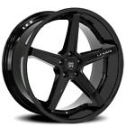 20 inch 20x10.5 Lexani SAVAGE Gloss Black wheels rims 5x5 5x127 +40