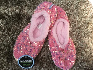 Ladies SNOOZIES Slipper Pink Dazzle Bling - Large 6 - 7 - Picture 1 of 1
