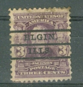 USA 3c Jackson Precancel ELGIN ILLS used Lot#a1033 - Picture 1 of 1