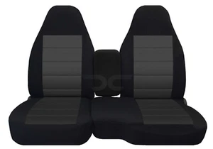 Funda de asiento delantera 60/40 para camioneta/camioneta negra-carbón se adapta a Chevy s10 1994-1997 - Imagen 1 de 8